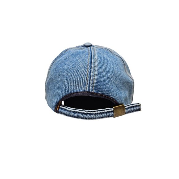 Vintage Mustang Engineering Denim Hat Embossed Strapback Blue Oil & Gas - Picture 5 of 10